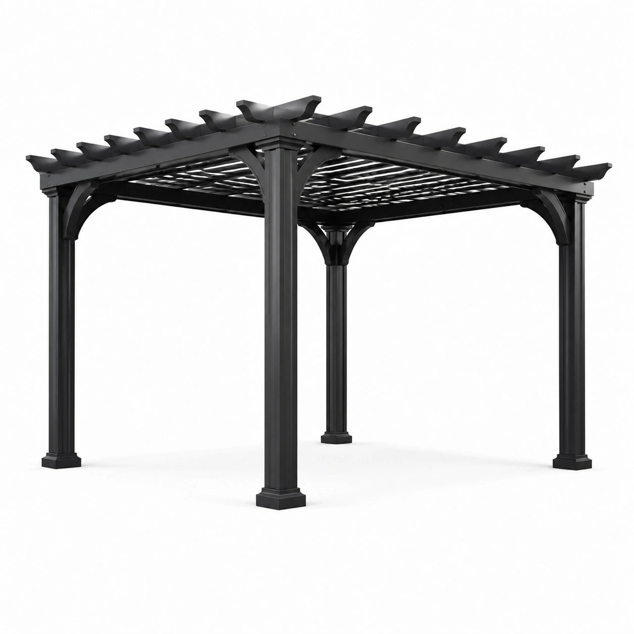 Pergola extérieure en aluminium noir 3x3 m