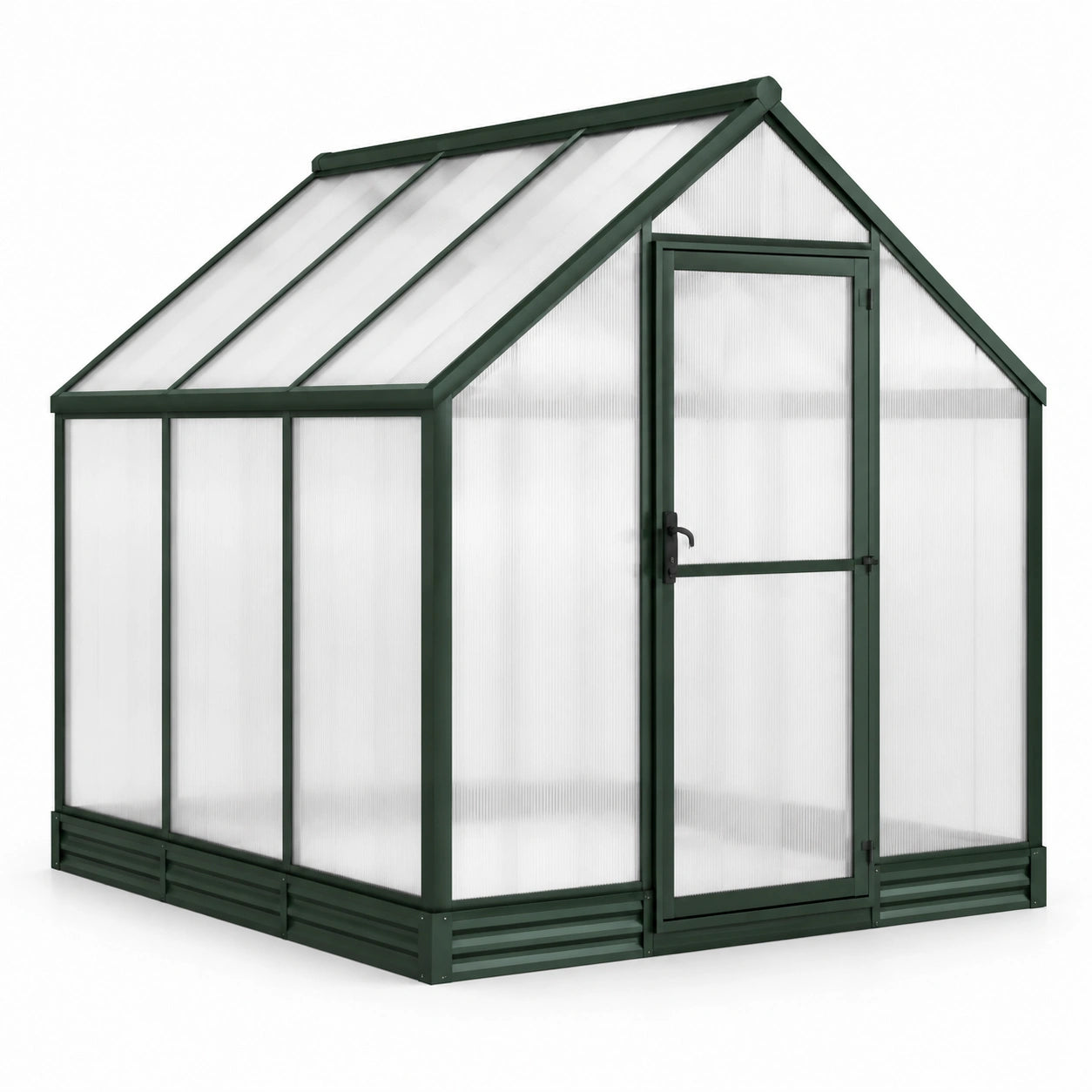 Serre en aluminium et polycarbonate vert 190x128x209 cm