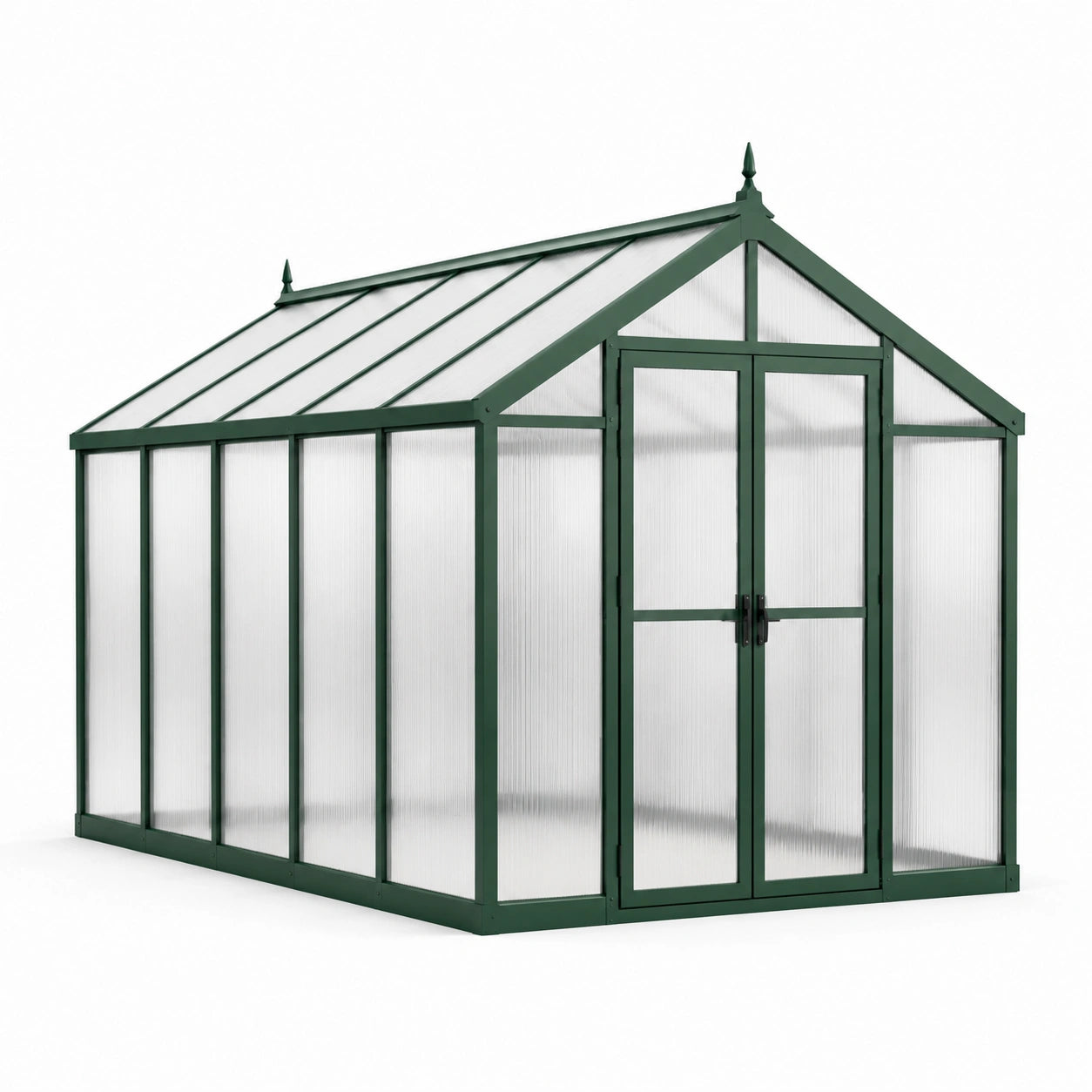 Serre en aluminium et polycarbonate alvéolaire vert 240x190x195 cm