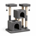 Arbre à chat en peluche avec poteaux en sisal gris