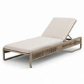 Chaise longue aluminium corde polyester beige réglable 200x75x35 cm