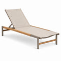 Chaise longue en aluminium et teck beige pour extérieur
