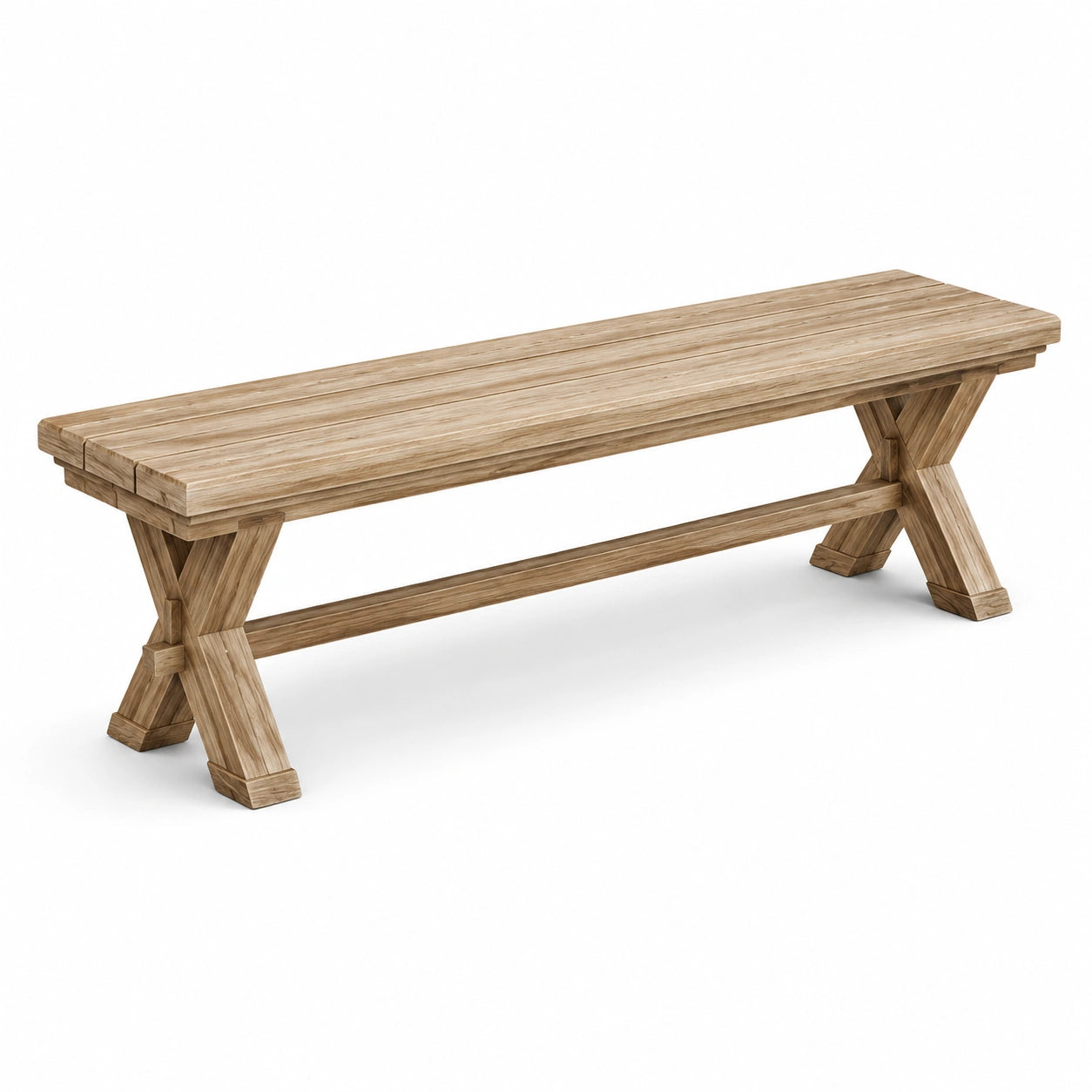 Banc rectangulaire en bois de chêne 160cm