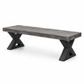 Banc en béton et bois d'acacia gris 160 cm