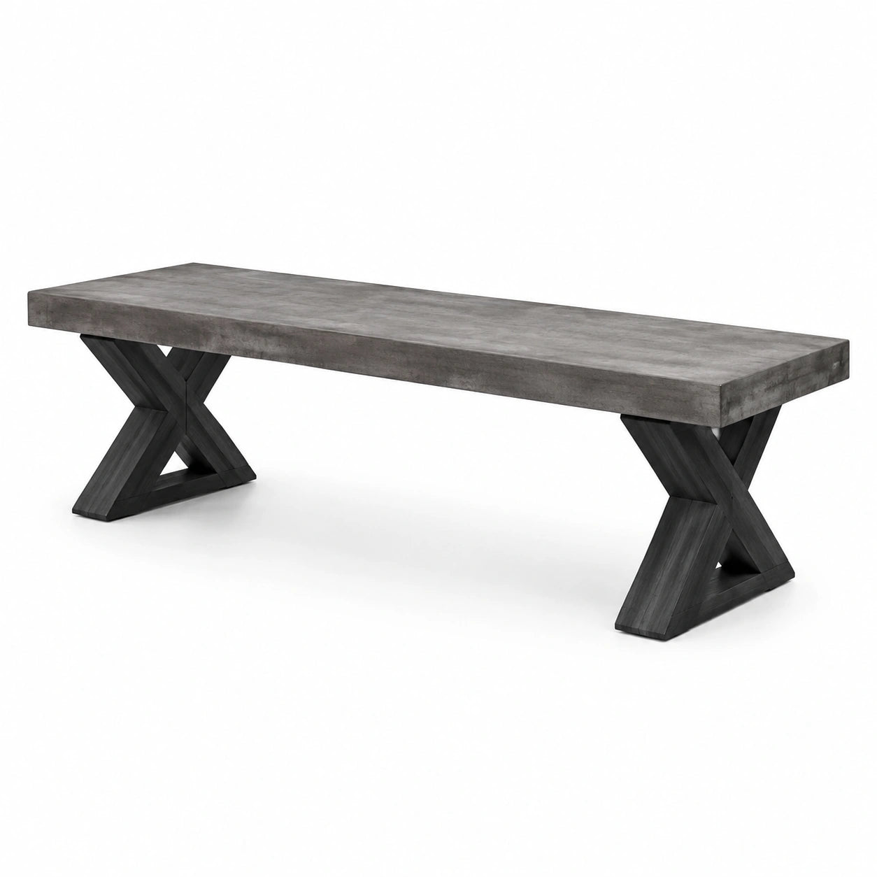 Banc en béton et bois d'acacia gris 160 cm