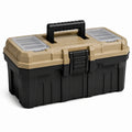 Boîte à outils en plastique noir et beige avec compartiments 50x25x25 cm