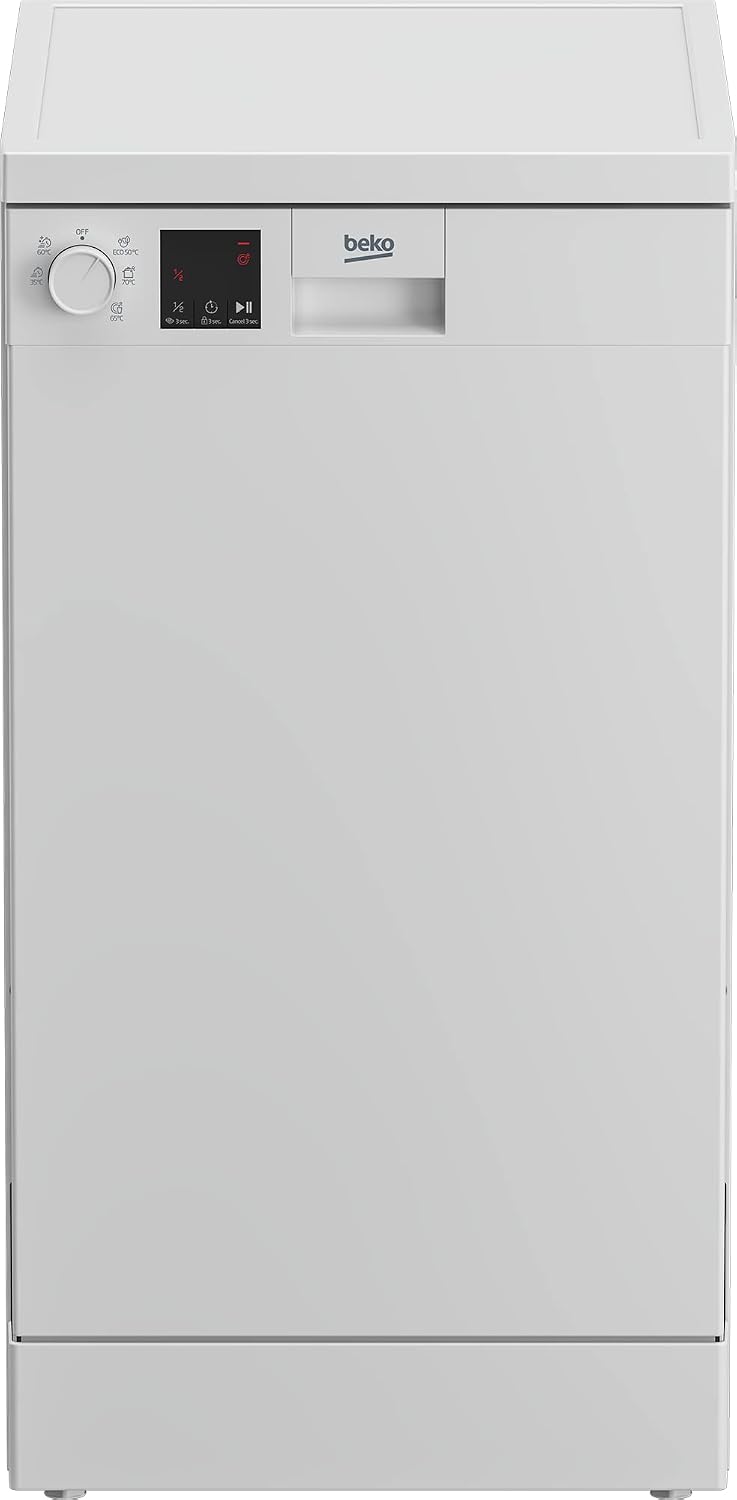 Beko DVS05024W lave-vaisselle, 49 dB, acier inoxydable, blanc, pose libre, 10 couverts