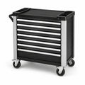 Chariot à outils en métal avec 7 tiroirs, noir