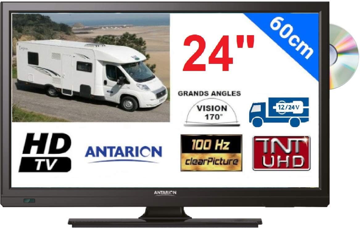 Antarion ATV24DVD Téléviseur, 559 × 50 × 336 mm, télécommande, 60cm, 12V, 220V, 24V, 61cm, 24W, éclairage LED